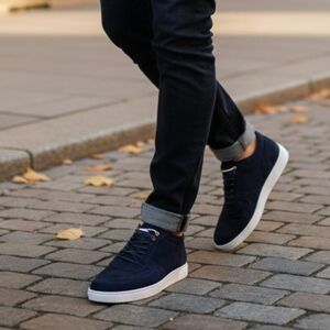 Men's Navy Suede Sneakers